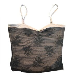 Hesperios Mauve Lace Tank Top Small